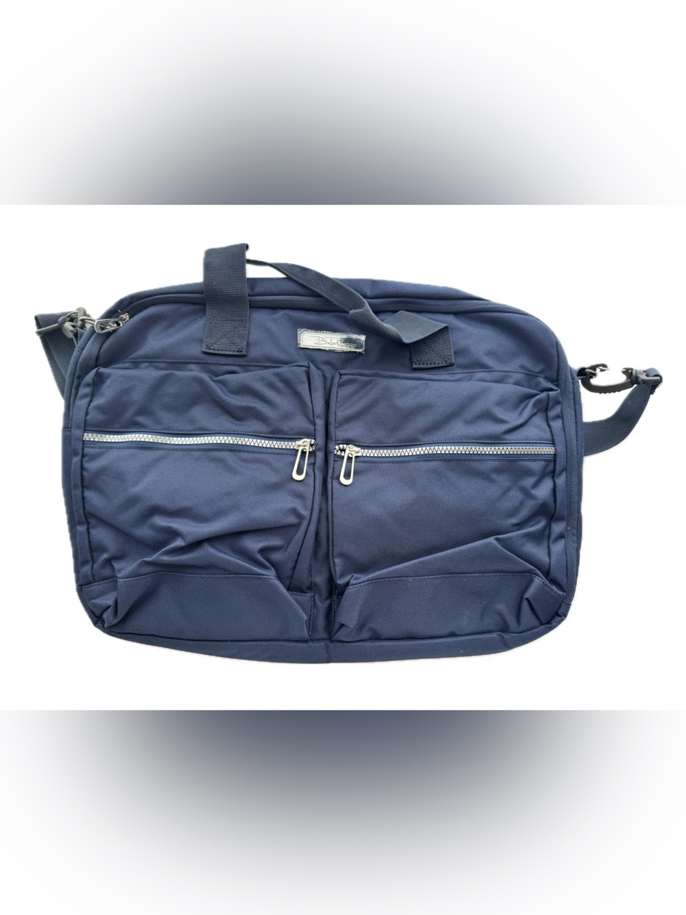 Bella Russo 17" Laptop Bag Navy Blue Multi Pocket Work Tote